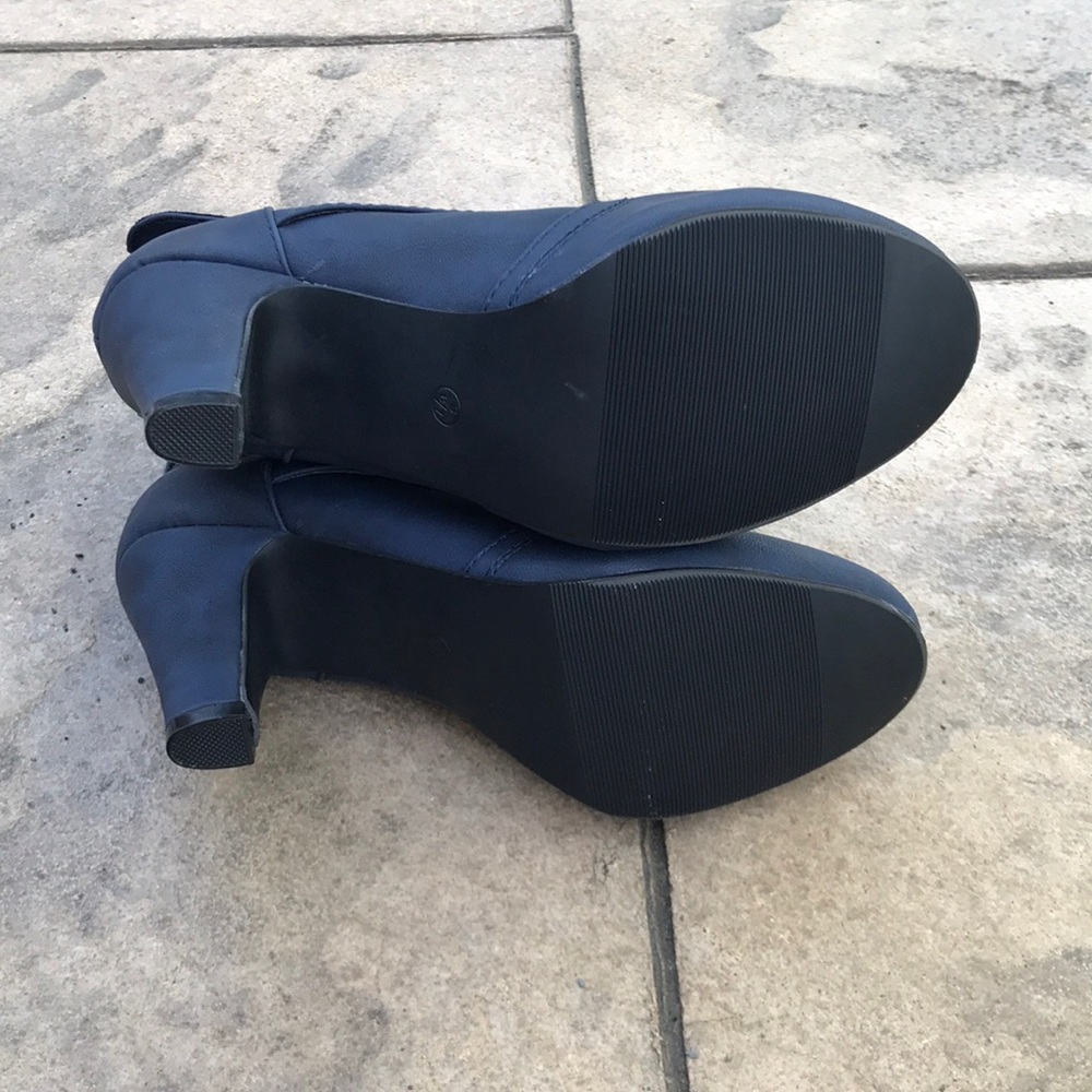 Navy Heeled Booties - Picture 3 of 4